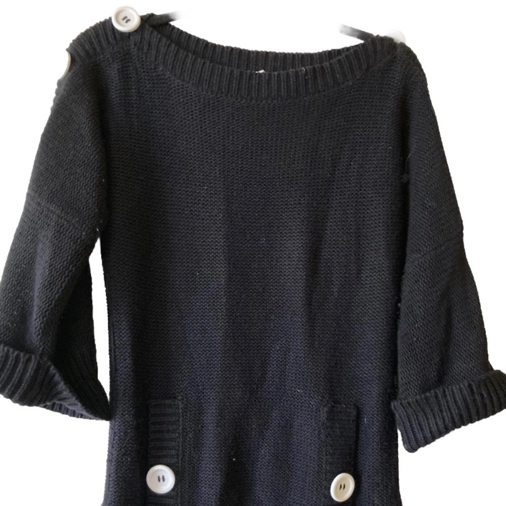 Paul & Joe Black Cowl Neck Sweater with Button Details